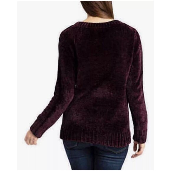 Orvis Chenille Purple‎ Sweater Size Medium Super Soft Women's Cozy Warm Chunky - Picture 2 of 9